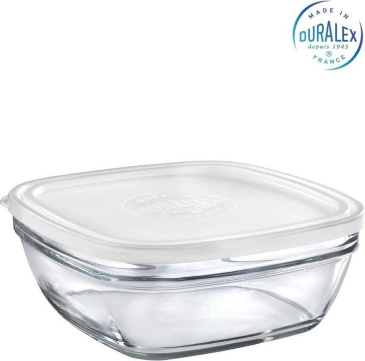 Duralex Boîte à lunch transparente carrée de 20 cm avec co