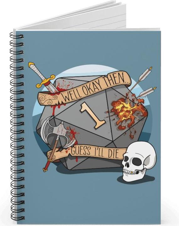 Produktbild Glass Staff Notizbuch Guess I'll Die Grau (Liniert, Harter Einband)