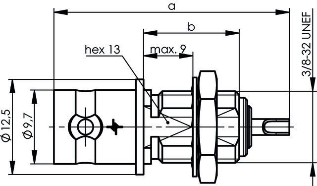 Immagine prodotto Telegärtner Presa BNC integrata 75 Ohm, Z01 (a=31, b=12.5)