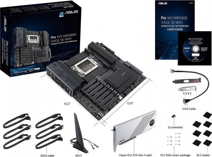 Productafbeelding ASUS Pro Ws Wrx80e-Sage Se Wifi (sWRX8, AMD WRX80, E-ATX)