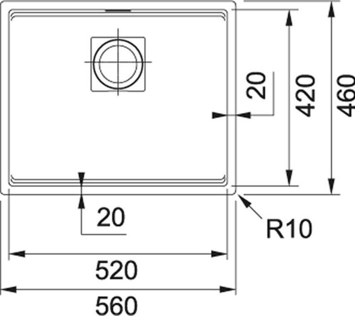 Actual product image Franke Basin KNG 110-52 3 1/2" DRKV OT VUEL MB 125.0627.319 (Fitted sink, 80 cm, 56 cm)