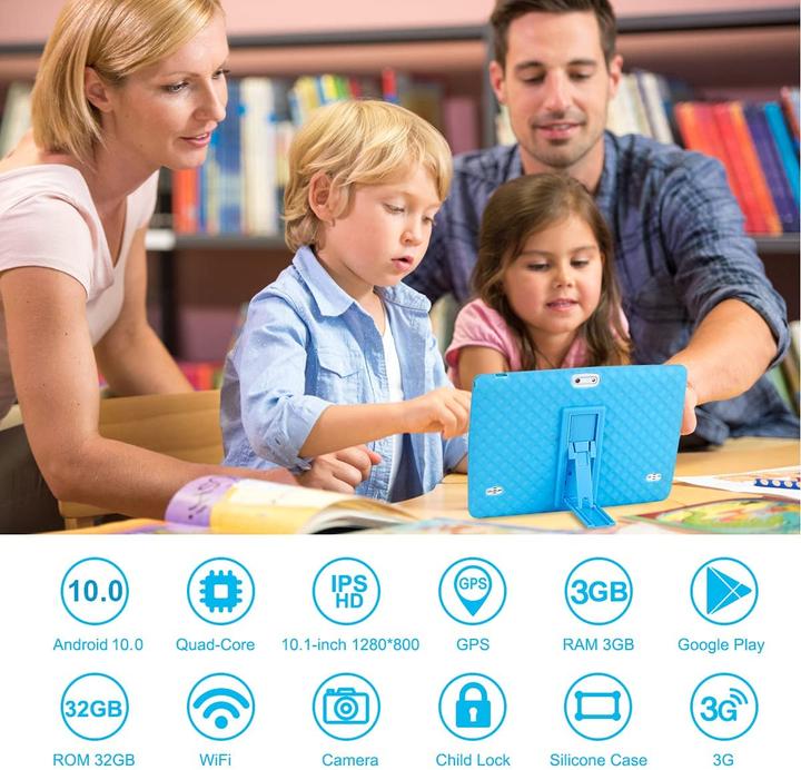 Actual product image Sannuo Kids tablet (4G, 10", 32 GB, Blue)