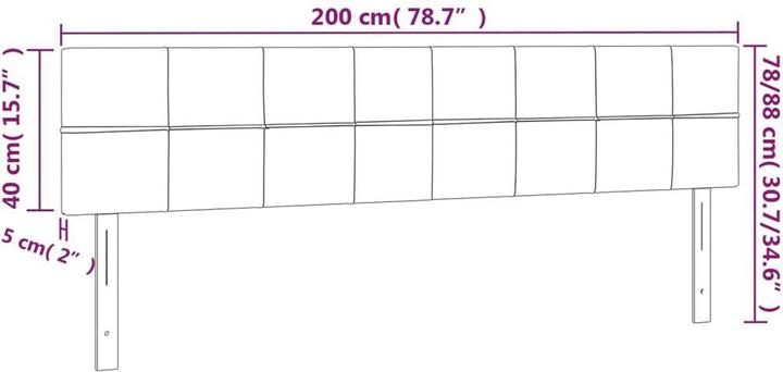 Produktbild VidaXL Kopfteile 2 Stk. Schwarz 100x5x78/88 cm Samt,Farbe (200 x 5 x 88 cm)