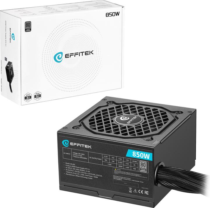 Produktbild Effitek Netzteil 850W Silver ATX 3.1, PCI 5.1 (850 W)
