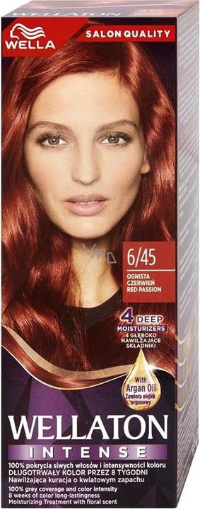 Wella Wellaton Intense Permanent Hair Color mit Arganöl 6/45 Red Passion - 1 Stück (0108)