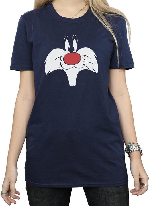 Actual product image Looney Tunes Womens/Ladies Sylvester Big Face Cotton Boyfriend T-Shirt (S)