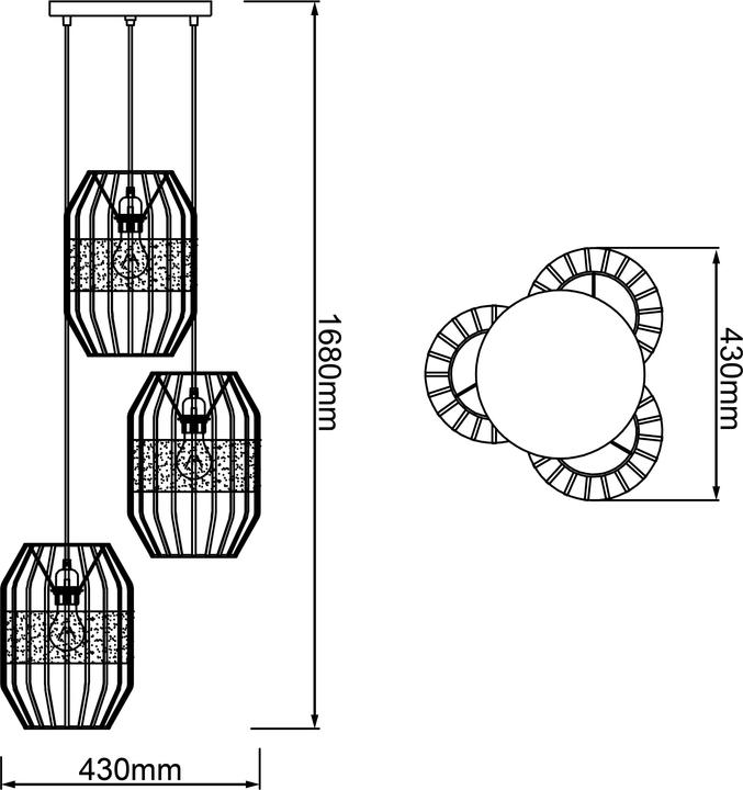 Productafbeelding Brilliant Helling E27 / PE3 / w/o gloeilampen Hanglamp, 3-vlam (E27)