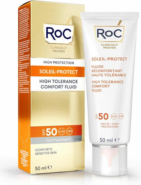 Image du produit Roc Fluide confort haute tolérance Soleil-Protect (Crème solaire visage, SPF 50+, 50 ml)
