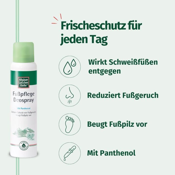 Actual product image Allgäuer Mountain pine foot care deodorant spray, 100 ml solution (Foot cream & foot gel, 100 ml)