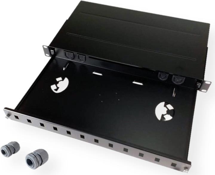 Actual product image Roline 48.30cm (19") FO chassis empty, 1 U, 12x SC-Simplex or LC-Duplex, black
