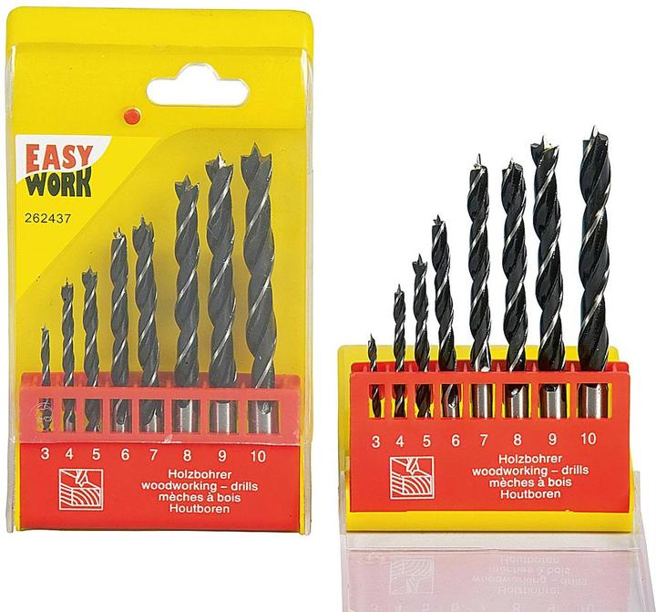 Produktbild Easy Work Holzbohrersatz 3 - 10 mm (6 mm, 10 mm, 7 mm, 3 mm, 5 mm, 8 mm, 9 mm, 4 mm)