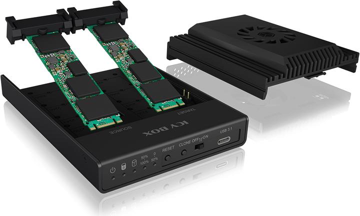 Actual product image Icy Box Docking Station IcyBox CloneStation M.2 NVMe SSD IB-2912MCL-C (M.2)