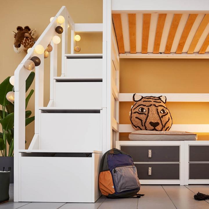 Image du produit Lifetime Kidsrooms Lit mezzanine avec escalier, tiroirs et sommier Deluxe