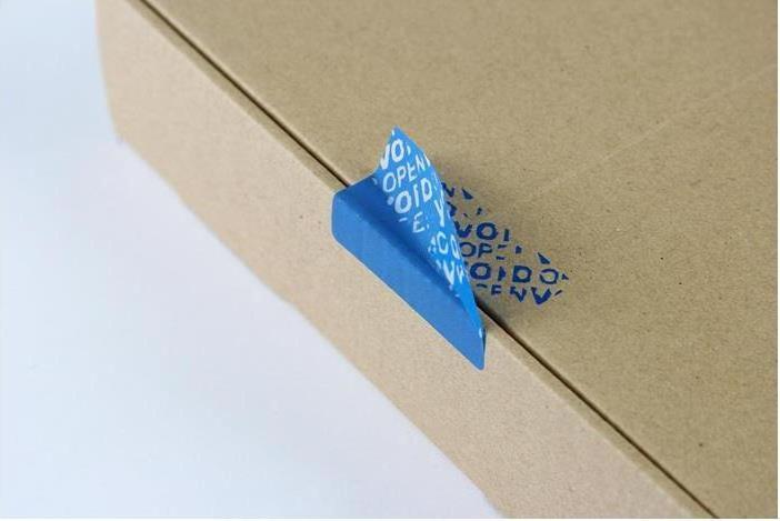 Actual product image Transpak Security labels dimensions 50x32mm blue blue