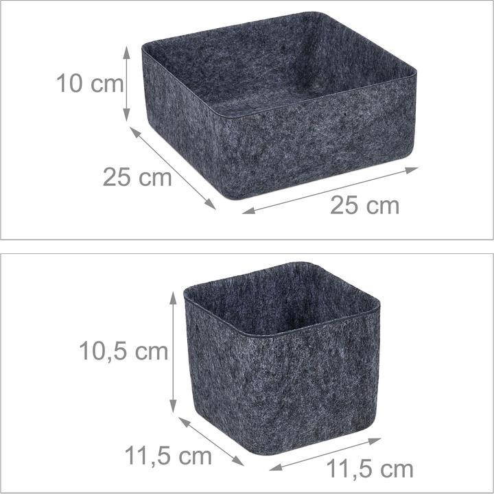 Actual product image Relaxdays 5pcs. drawer organiser set (5 x, 25 x 25 x 10.5 cm)