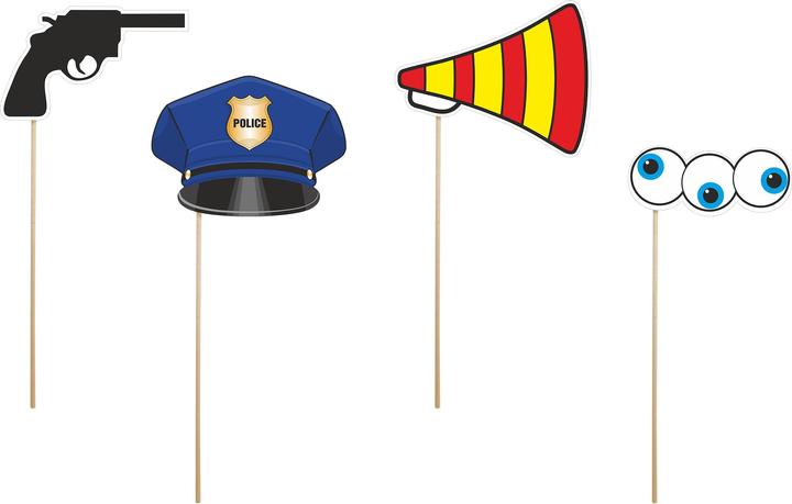 Actual product image Partydeco Police Party 4-piece Photo Prop Set