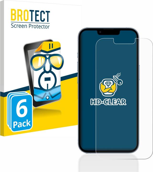 Productafbeelding BROTECT Schermbeschermer Clear (6 Stuk, Apple iPhone 13 Pro)