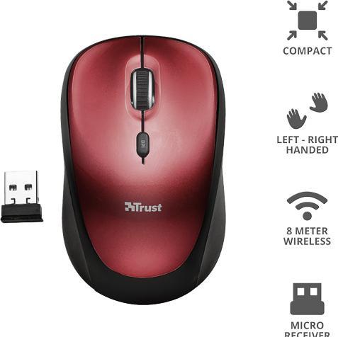 Actual product image Trust Yvi Wireless Mini Mouse red (Wireless)