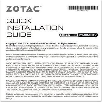 Image du produit Zotac GeForce GTX 1050 Ti OC Edition (4 Go)