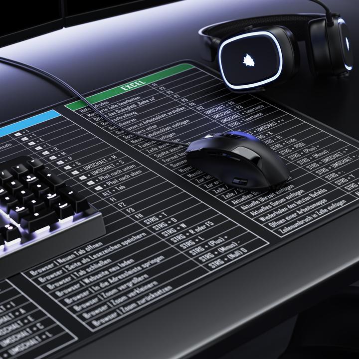 Immagine prodotto Titanwolf Gaming Mauspad, 900 x 400mm XXL Speed Gaming Mausmatte, Mousepad Extragrosse Fläche, MS Function (XXL)