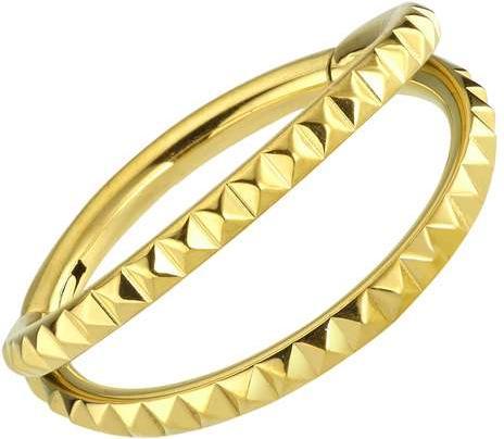 Actual product image Bijouteria Ear piercing (PVD coating (gold-coloured), Surgical steel 316L)