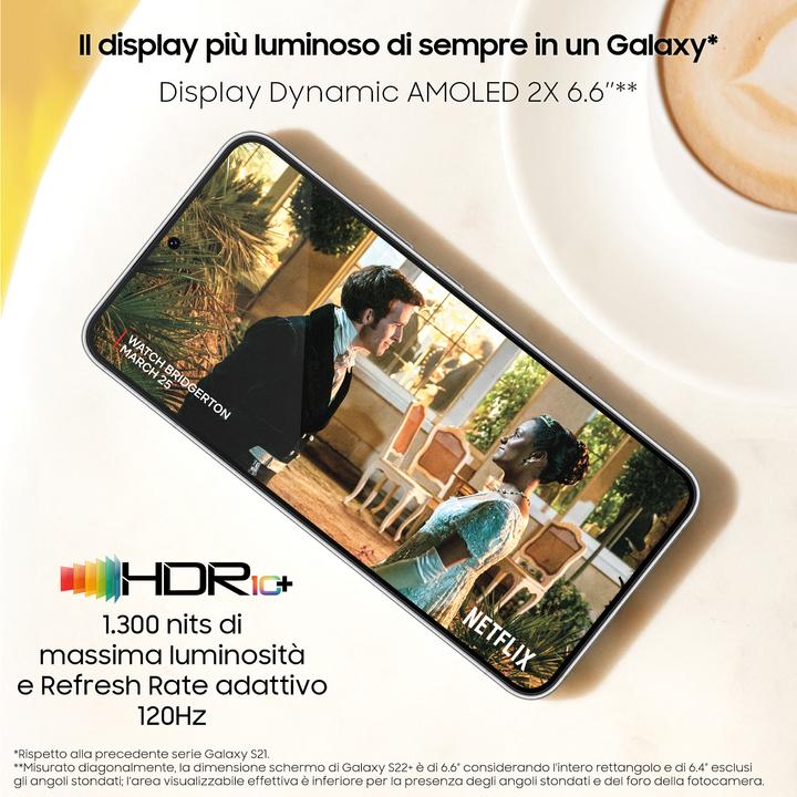 Image du produit Samsung Galaxy S22+ (128 Go, Phantom White, 6.60", Double SIM, 50 Mpx, 5G)