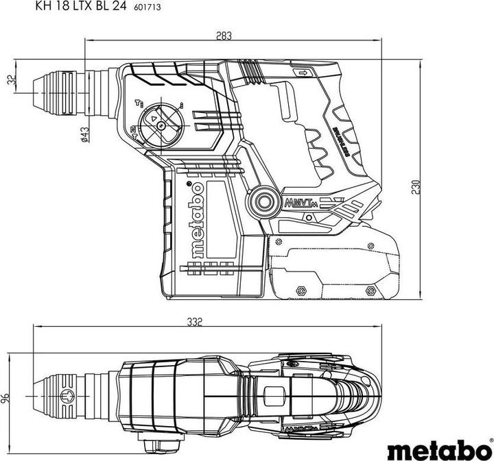 Produktbild Metabo KH 18 LTX BL 24 (Akkubetrieb)