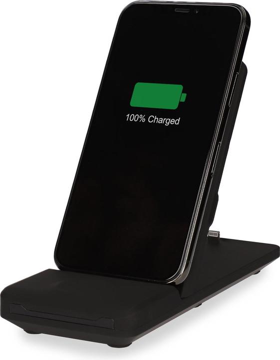Produktbild KSIX WIRELESS CHARGER 3IN1 SMARTPHONE, AIRPODS APPLE WATCH (SERIES 1-7) BLACK+ QC3.0 CHARG. (10 W)