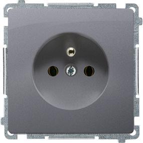 Actual product image Kontakt Simon Simon Basic single socket outlet with earthing 16A silver matt (BMGZ1.01