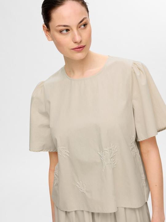 Image du produit Selected Femme Haut brodé à manches courtes (38)