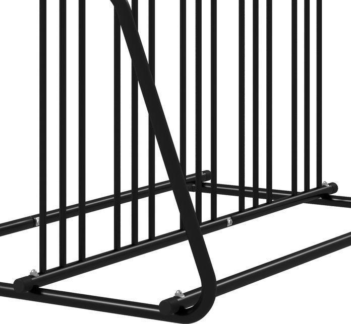 Produktbild Swisshandel24 Fahrradständer für 4 Fahrräder, wetterbeständig, zusätzliche Halterung, 155x100x75cm, Schwarz