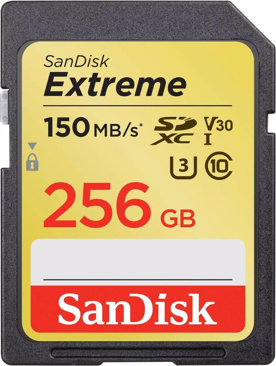 SanDisk Extreme SDXC (256 GB, SDXC, U3, UHS-I)