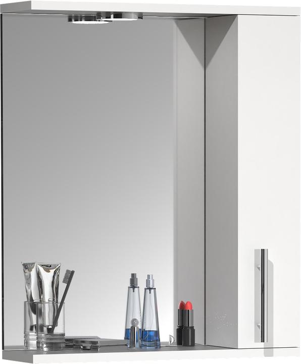 VCM Bathroom Mirror Wall Mirror 50 cm Wall Mirror Mirror Cabinet Bathroom Revolving Door Lighting (50 x 14 x 60 cm)