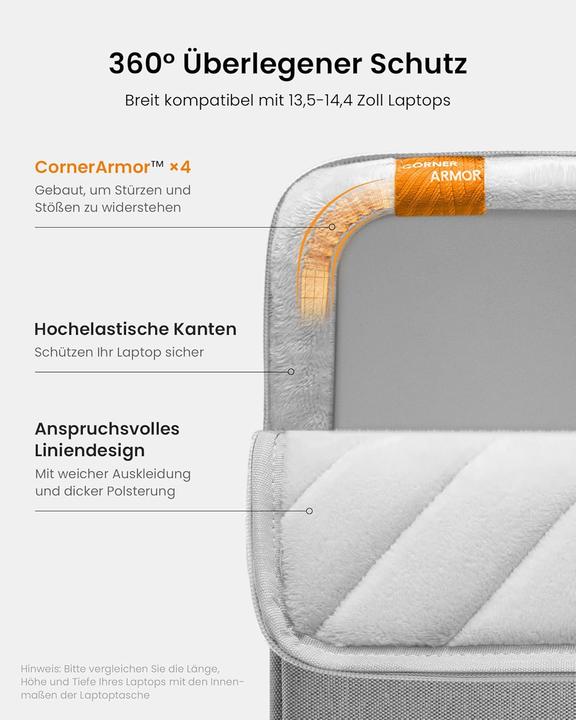 Produktbild tomtoc Wasserdichte Laptop-Schutzhülle (14", ASUS, Samsung, Toshiba, Lenovo, Dell, Acer, HP)