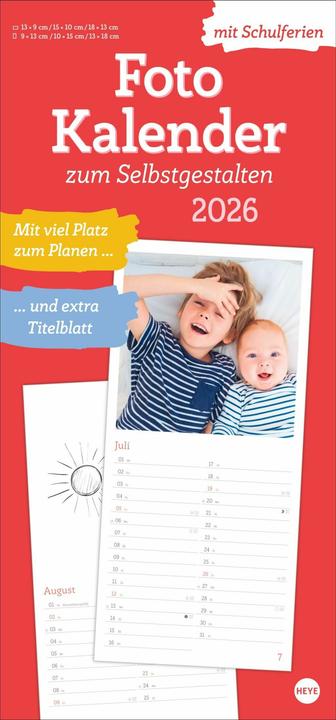 Image du produit Fotokalender zum Selbstgestalten 2026 (21 x 45 cm, Couverture rigide, Allemand)