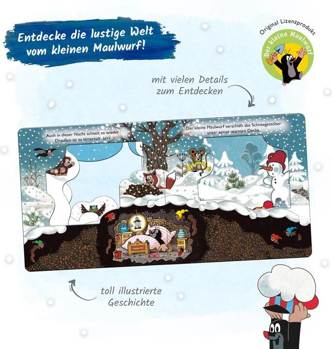 Image du produit Der kleine Maulwurf Winter-Fensterbuch (Allemand, Zdenek Miler, Maison d'édition Trötsch, 2023)