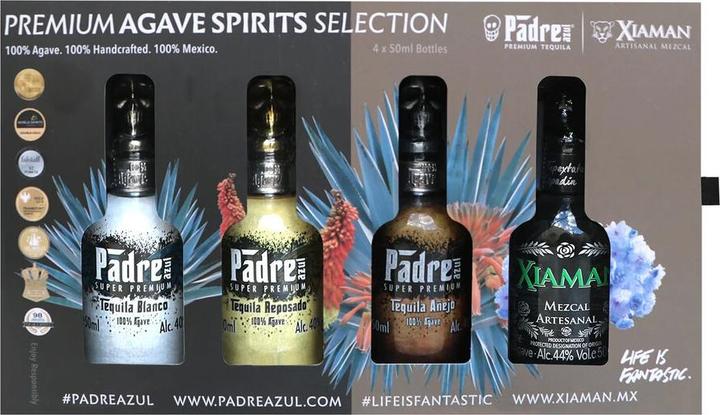 Padre Azul Sélection d'alcools Premium Agave (4 x 5 cl)