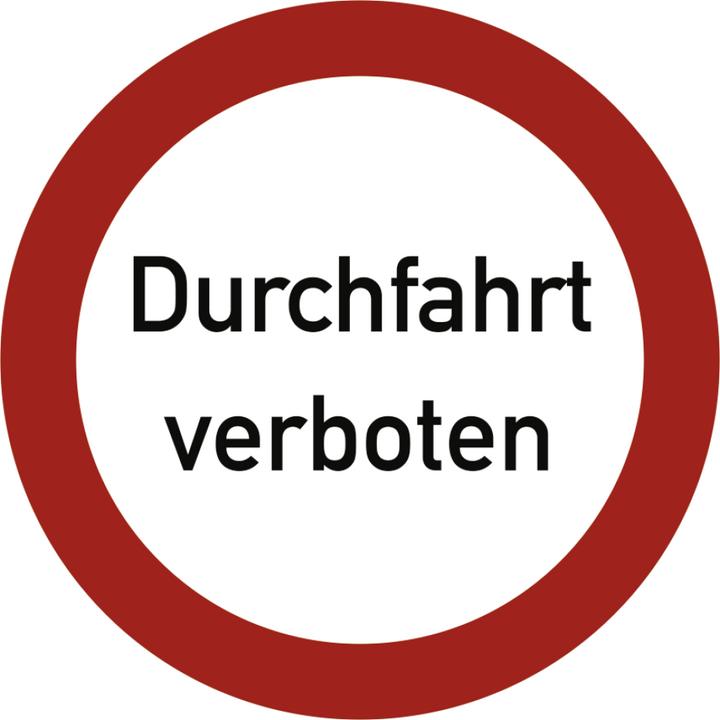 Produktbild Moravia Verbotszeichen Textschild "Durchfahrt verboten" Aluminium, Ø 400 mm