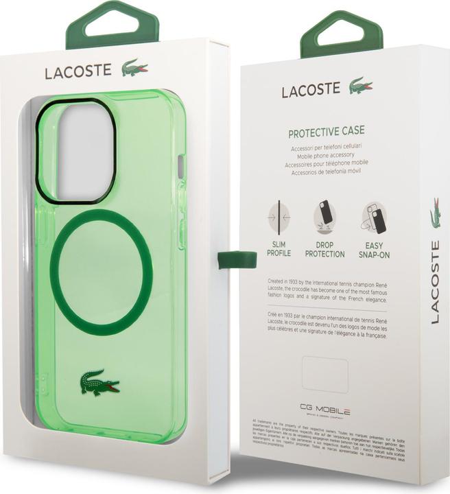 Image du produit Lacoste LCHMP14XULON iPhone 14 Pro Max 6.7" zielony/green étui rigide transparent MagSafe (Apple iPhone 14 Pro Max)
