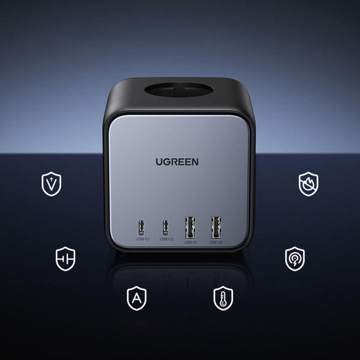 Actual product image Ugreen Cube CD268 (3 x, USB-A, USB-C, CEE 7/4, 1.80 m)