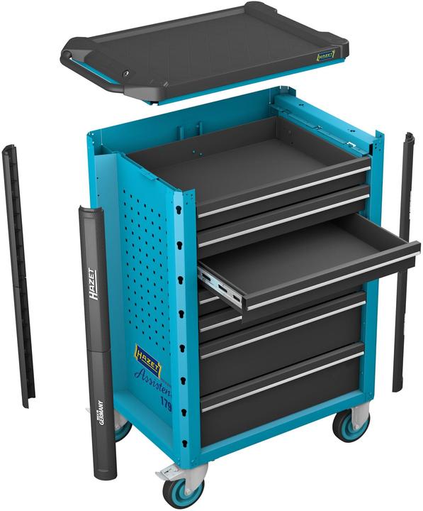 Produktbild HAZET Werkstattwagen Assistent 179N-8 ∙ Schubladen, flach: 7 x 81 x 522 x 398 mm ∙ Schubladen, hoch… (1 x)