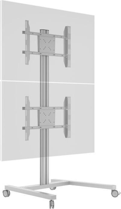 Actual product image Multibrackets TV stand dual vertical, - 55", metal, silver (55", 60 kg)