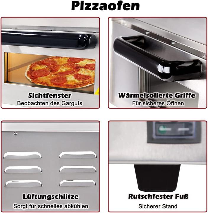 Produktbild Beeketal BPO33-1 Pizzaofen, 400x400mm Backfläche (Pizzaofen Gastro)