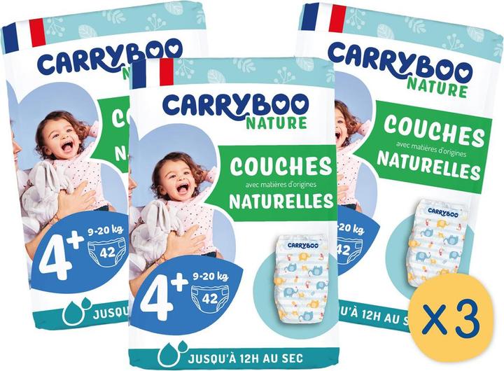 Actual product image Carryboo Ökologische Windeln T4+ (9-20kg) (Size 4+, 126 Piece)