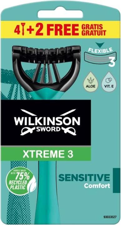 Actual product image Wilkinson Xtreme III Disposable razor Sensitive 4 + 2 pieces