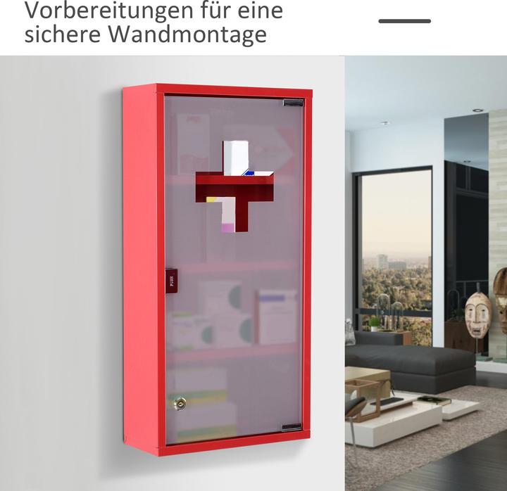 Produktbild Homcom Medizinschrank zum Abschliessen (30 x 12 x 60 cm)