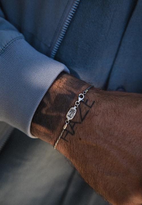 Immagine prodotto Haze & Glory Armband Herren Kordelkette - Paradise 925 Silber oxidiert (21 cm, Argento 925)