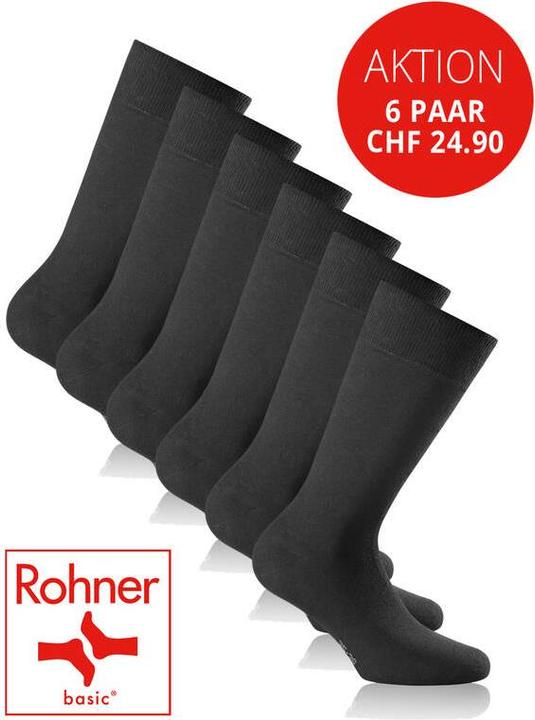 Immagine prodotto Rohner Confezione da 6 pezzi Casual nero (confezione da 6, 43 - 46)