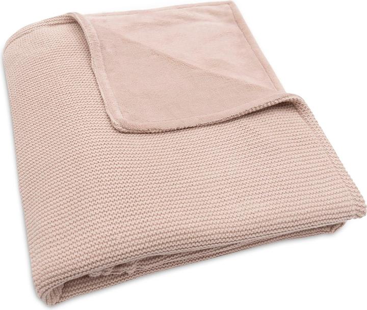 Image du produit Jollein - Deken Ledikant 100x150cm Basic Knit - Dekentje Baby - Wild Rose/Fleece (100 x 150 cm)
