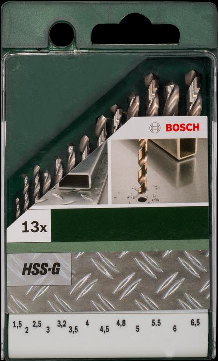 Actual product image Bosch Professional Zubehör 13-piece metal drill bit set HSS-G, DIN 338 (6 mm, 6.5 mm, 5.5 mm, 1.5 mm, 3 mm, 5 mm, 2.5 mm, 3.5 mm, 4.5 mm, 2 mm, 4 mm)